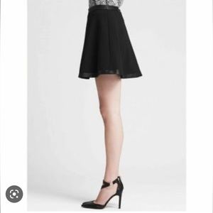 Banana Republic black mini skirt leather trim